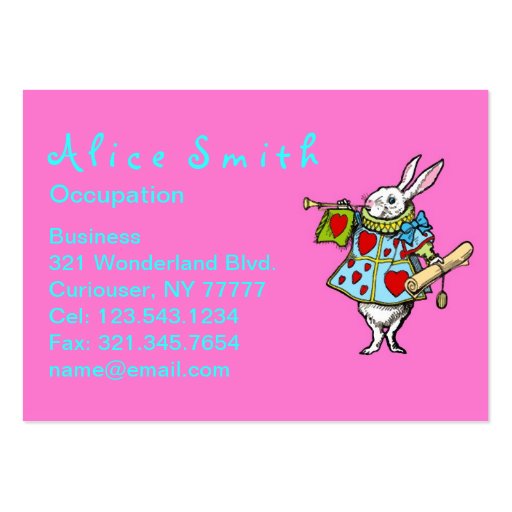 Rabbit Alice in Wonderland ~ Business Cards (back side)