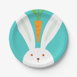 Rabbit and Carrot 7 Inch Paper Plate
