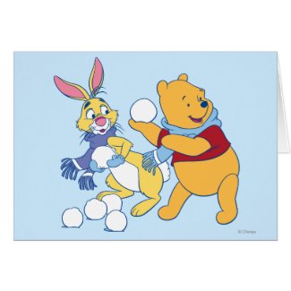 Rabbit and Pooh Greeting Card