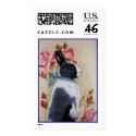 Rabbit and Roses postage