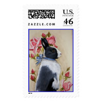 Rabbit and Roses postage