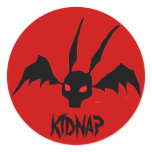 Rabbit Bat Round Sticker