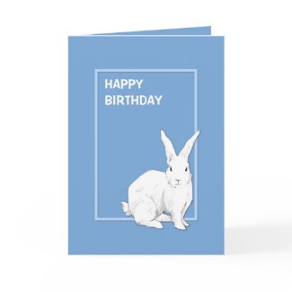 Rabbit Blue Birthday Card card