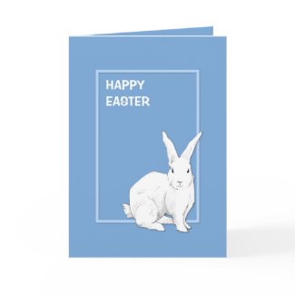 Rabbit Blue Easter Card card
