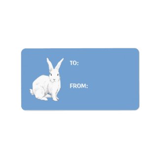 Rabbit blue Gift Tag Label label