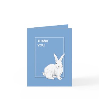 Rabbit Blue Thank You Note Card card