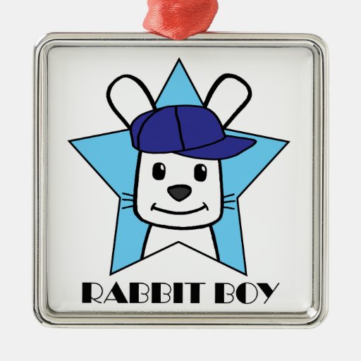 Rabbit Boy Christmas Ornament