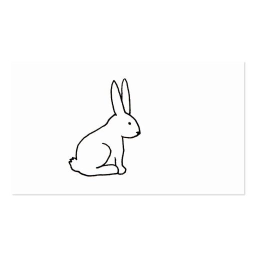Rabbit bunny fun simple graphic symbol logo art business card templates (front side)