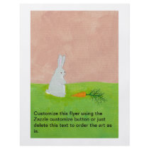 Rabbit carrot fresh modern art colorful painting flyers