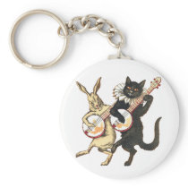 Rabbit & Cat Keychain
