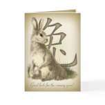 Rabbit & Chinese Symbol Greetings Card