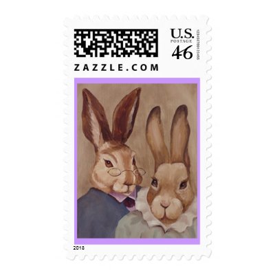 Rabbit Couple Stamp by Lesleysloft