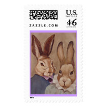Rabbit Couple postage by Lesleysloft Rabbit Couple postage