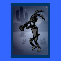 Rabbit Dance Kokopelli Poster posters