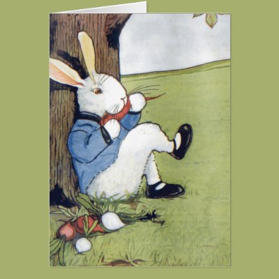 Rabbit Eating a Carrot Cards Zazzle_card