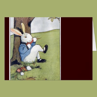 Rabbit Eating a Carrot Greeting Card Zazzle_card