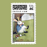 Rabbit Eating a Carrot Postage Stamp