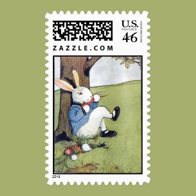 Rabbit Eating a Carrot Postage Stamp Zazzle_stamp Rabbit Eating a Carrot Postage Stamp Zazzle_stamp