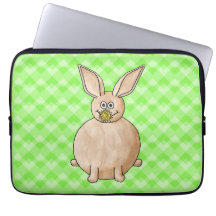 Rabbit eating a flower. computer sleeve