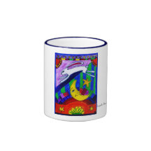 rabbit flew over the moon, Designed by MedinaA42 Mug