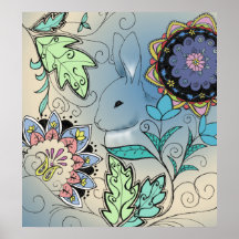 Rabbit Floral Print