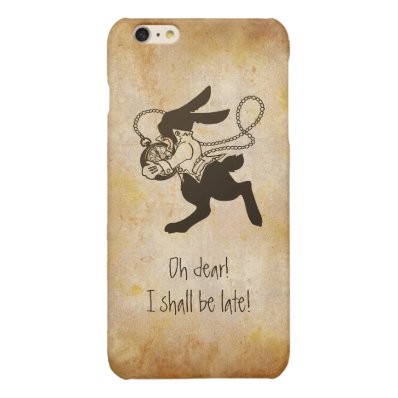 Rabbit from Alice in Wonderland Funny Quotes Glossy iPhone 6 Plus Case