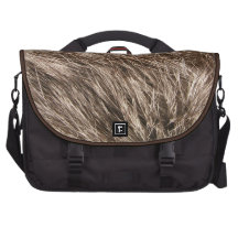 Rabbit fur laptop messenger bag
