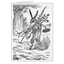 Rabbit Gardener with Shovel & Uprooted Plants Cards