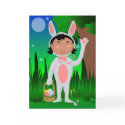 Rabbit Girl Easter Bunny Girl Card by elledeegee Rabbit Girl Easter Bunny Girl Card