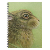 "Rabbit grazing" portrait fine art notebook