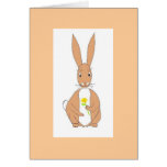 Rabbit holding a flower greeting cards