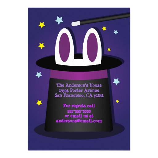 Rabbit in a Hat Magic Show Invitations