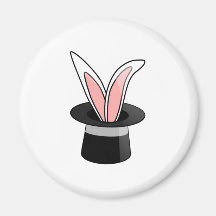 Rabbit in a Hat Magic Trick Fridge Magnets