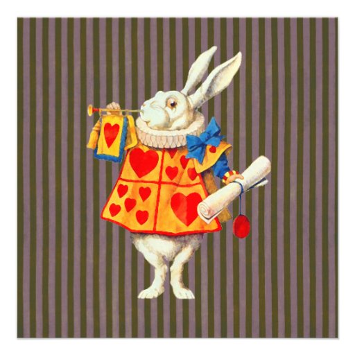 Rabbit in Alice Wonderland ~ Invitation (front side)