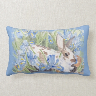 Rabbit in Blue Dutch Irises