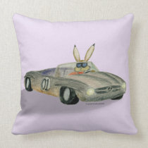 Rabbit in Car Pillow pillows