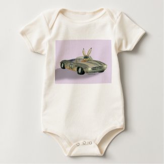 Rabbit in Racing Car Baby's T-Shirt shirt