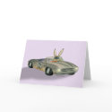 Rabbit in Racing Car Card