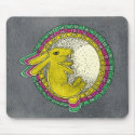 Rabbit in the Moon Mousepad(green/pink/yellow blk)