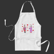 Rabbit King and Queen of Hearts aprons