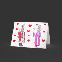 Rabbit King and Queen of Hearts cards
