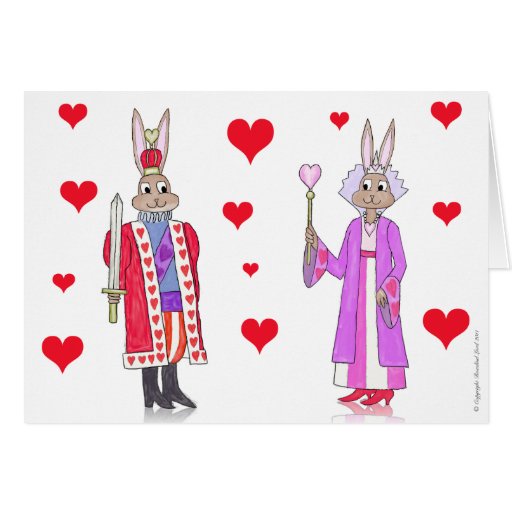 Rabbit King and Queen of Hearts Cards
