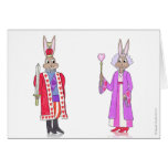 Rabbit King and Queen of Hearts Greeting Cards