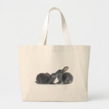 Rabbit Kiss Tote Bags