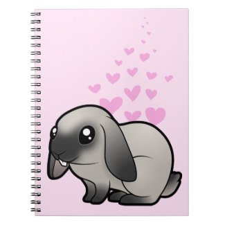 Cartoon Lop Earred Bunny Notebook Cartoon Lilac Siamese Lop Earred Rabbit / Bunny Notebook