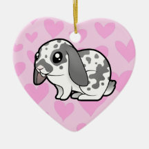 Rabbit Love (floppy ear smooth hair) Christmas Ornaments