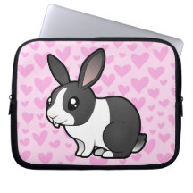Rabbit Love (uppy ear smooth hair) Laptop Sleeve