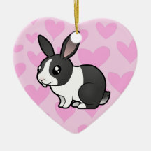Rabbit Love (uppy ear smooth hair) Christmas Tree Ornament