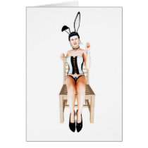 Rabbit on a chair card