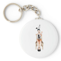 Rabbit on a chair key chain